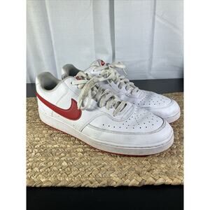 Nike Court Vision Men’s Low White University Red Sneakers‎ CD5463-102 Size 13